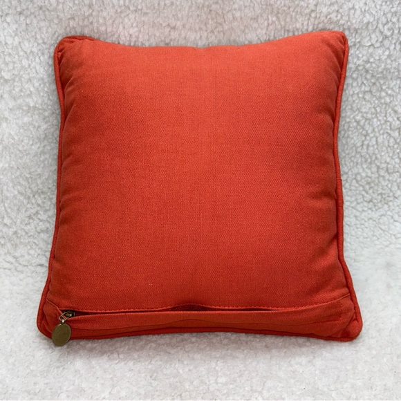 PIER 1 Harvest throw pillow kitty in pumpkin thankgiving halloween orange 12" - Picture 7 of 14